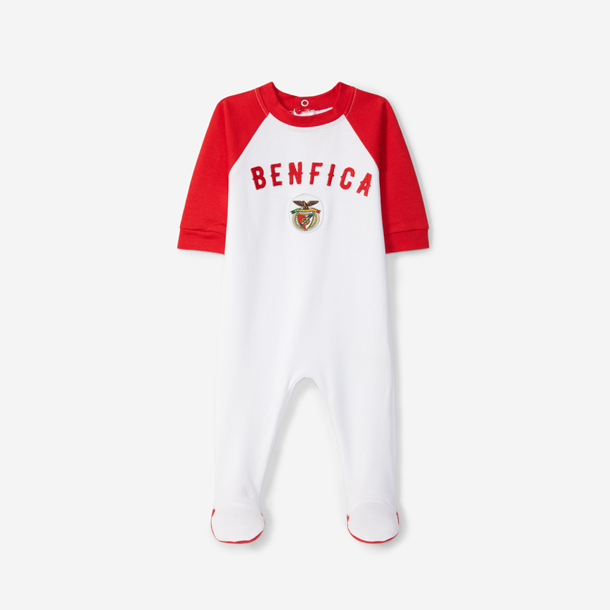 Babygrow Branco e Vermelho Emblema Retro