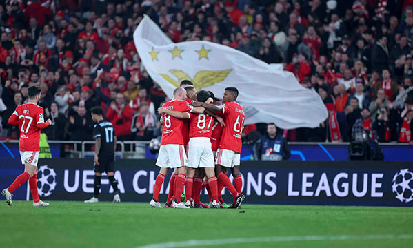 Benfica goleia Club Brugge e está nos quartos de final da Liga dos Campeões. Veja os golos