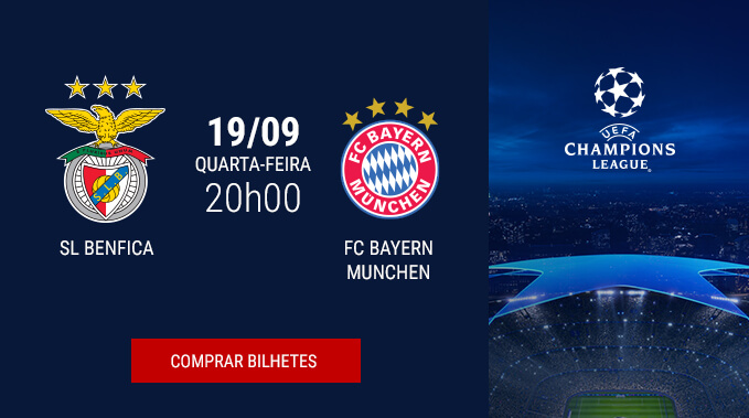 Bilhetes Benfica Bayern Liga dos Campeões