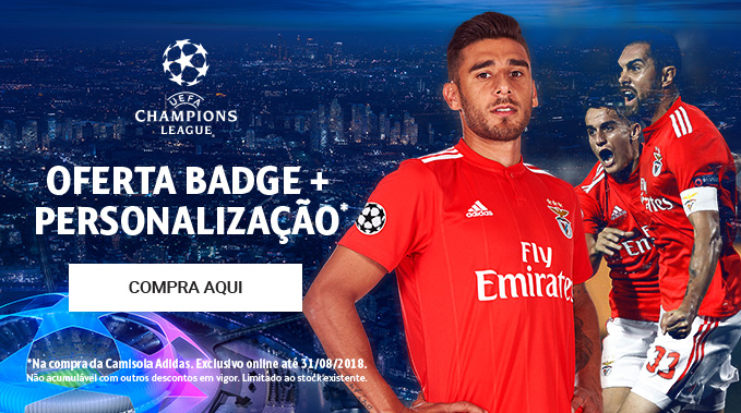 Oferta Badge e Personalização Camisola Benfica