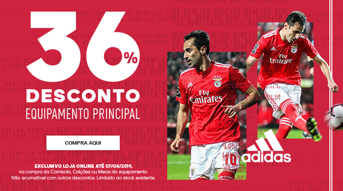 Desconto Equipamento Principal Adidas Benfica