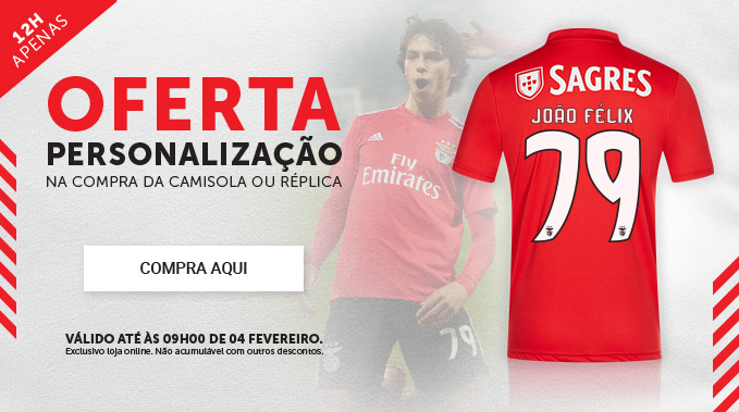 Oferta Personalização Camisola Benfica
