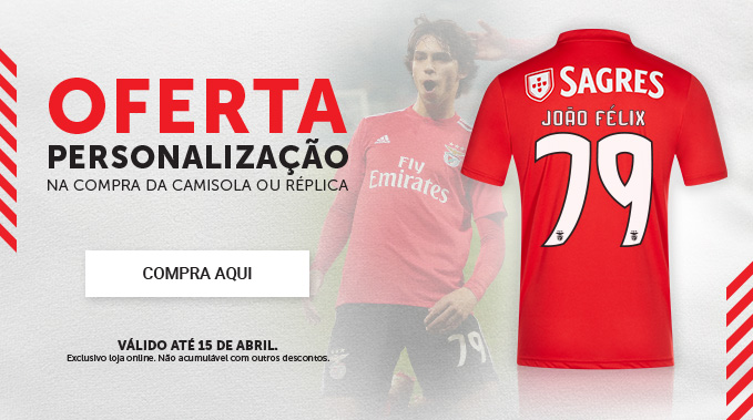 Oferta Personalização Camisola Benfica