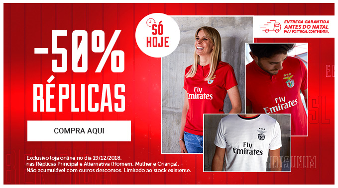 Réplicas Oficiais Benfica Desconto
