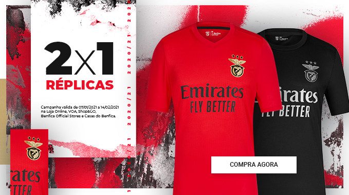 Promoção 2x1 Réplicas Camisola Benfica