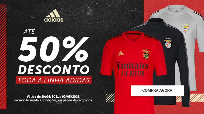 Até -50% em toda a Coleção Adidas