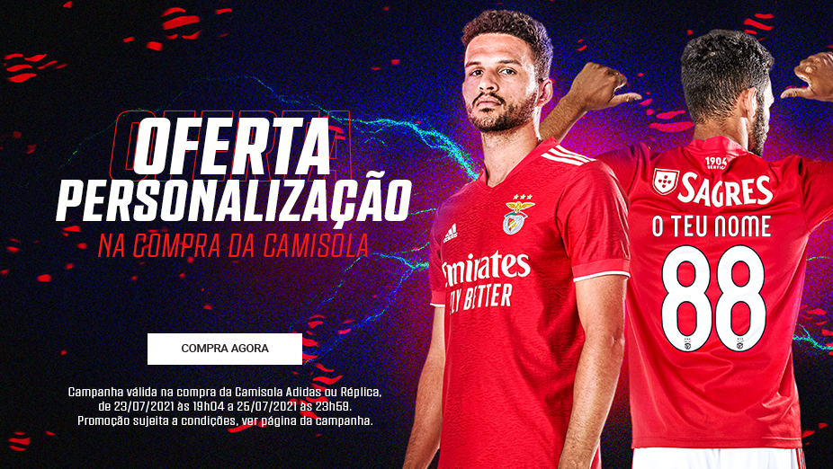 Oferta Personalização Camisolas Benfica