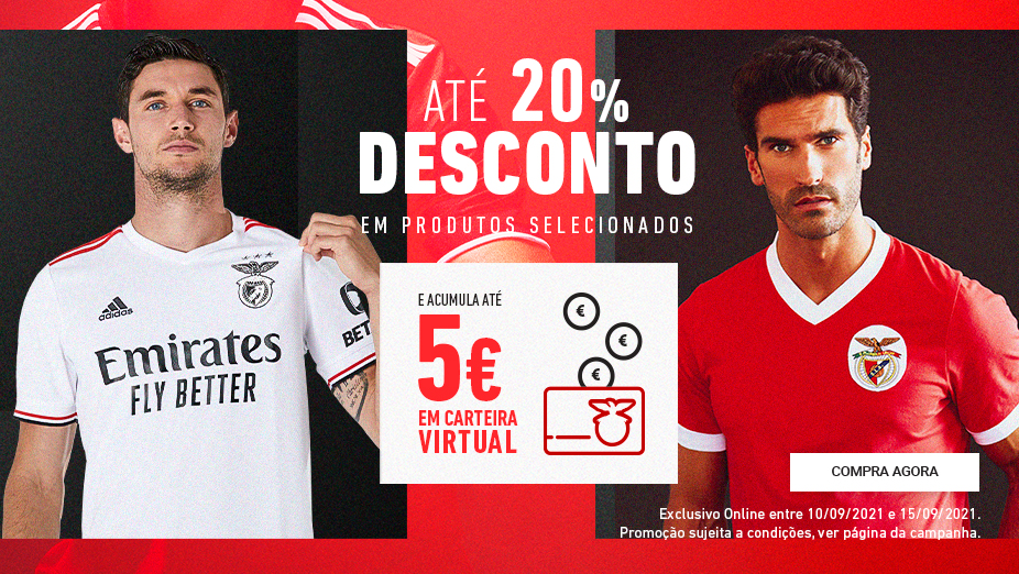 Descontos Camisolas e Produtos Benfica