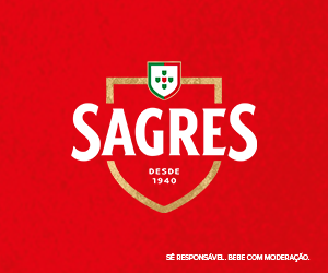 logotipo sagres em fundo vermelho